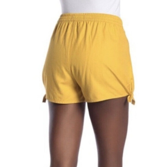 Madewell Side Tie Pull-On Shorts Greek Gold Size Large High Waisted Size Small - Picture 3 of 7